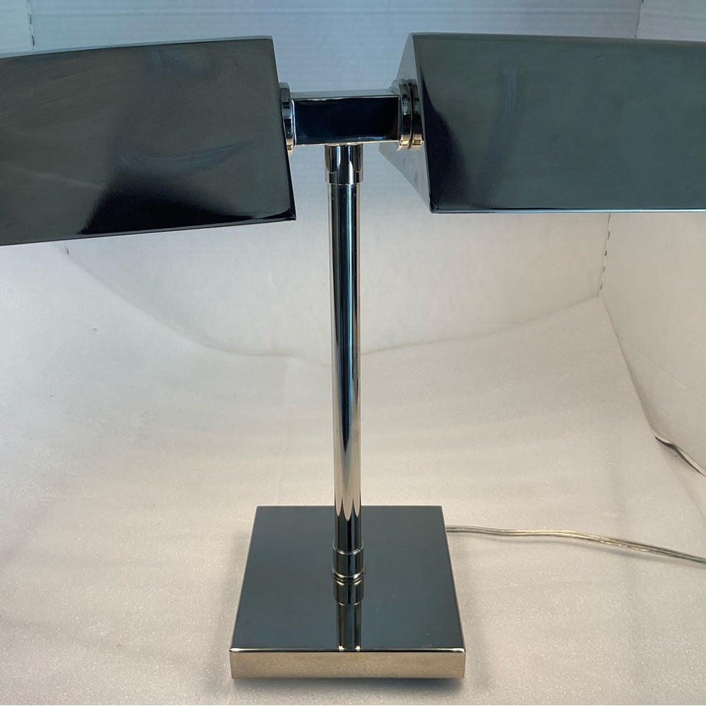 Ralph Lauren Chrome Desk  Dual Shade Lamp